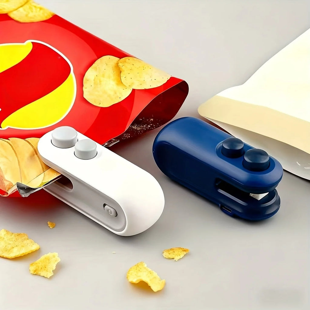 Máquina de Selagem Mini Recarregável para Sacos de Snacks, Portátil para Casa, Piqueniques e Viagens ao Ar Livre, Ferramenta Magnética para Armazenamento de Alimentos