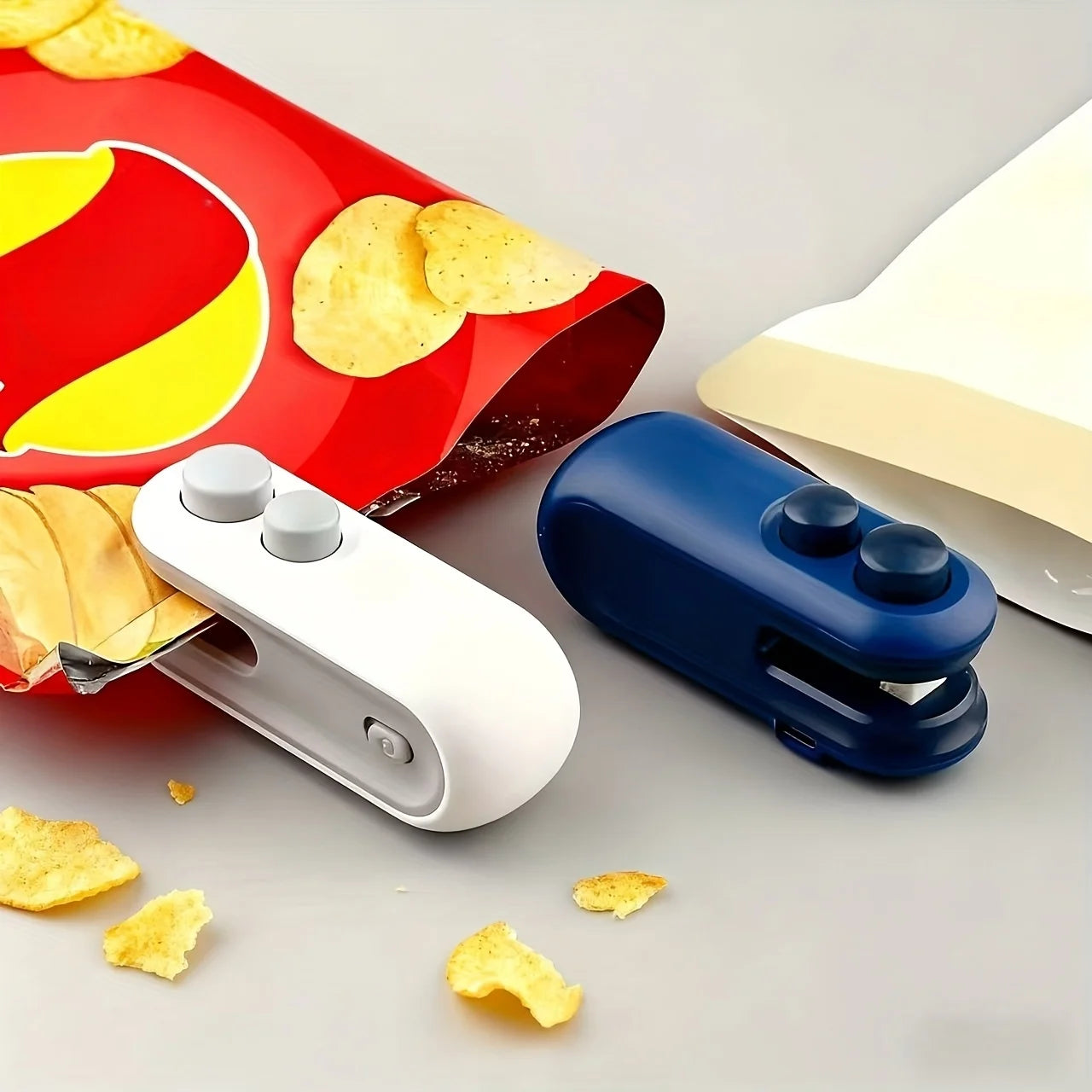 Máquina de Selagem Mini Recarregável para Sacos de Snacks, Portátil para Casa, Piqueniques e Viagens ao Ar Livre, Ferramenta Magnética para Armazenamento de Alimentos