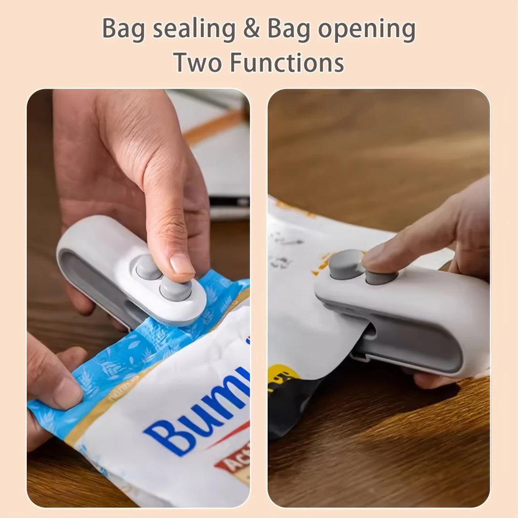 Máquina de Selagem Mini Recarregável para Sacos de Snacks, Portátil para Casa, Piqueniques e Viagens ao Ar Livre, Ferramenta Magnética para Armazenamento de Alimentos